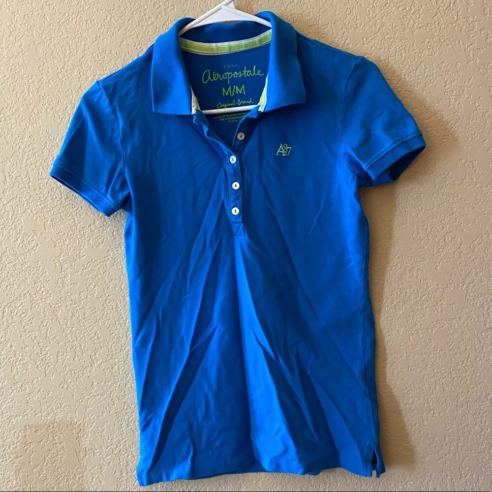Blue Aeropostale Polo - Size: Medium